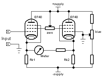 
	  Principle of operation: two-pentode bridge.